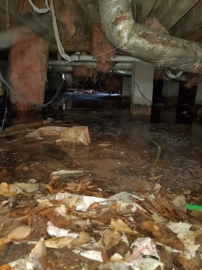 Crawl space flood assessment for Commercial Water Damage Restoration in Jacksonville